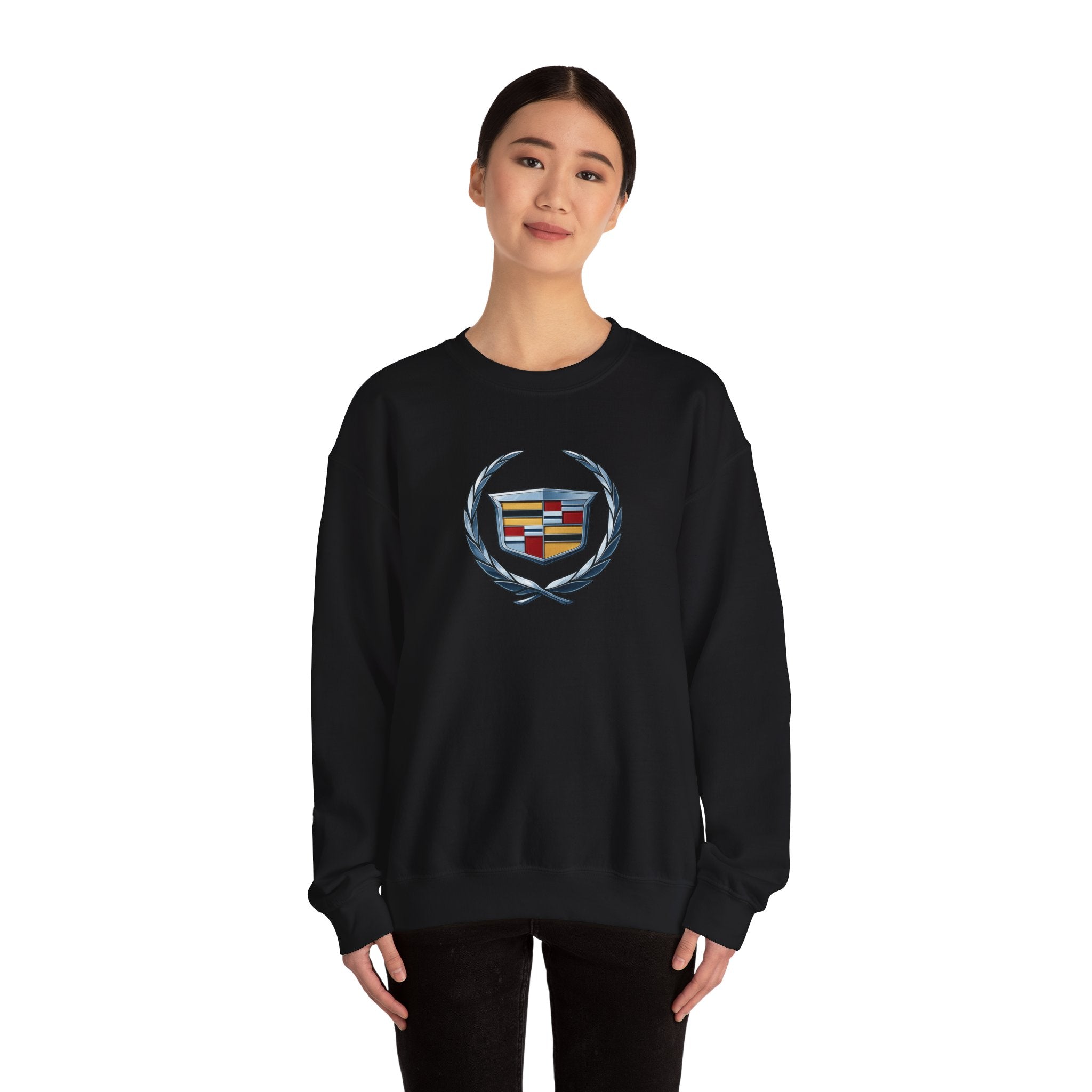 "Cadillac" Classic Emblem Crewneck Sweatshirt