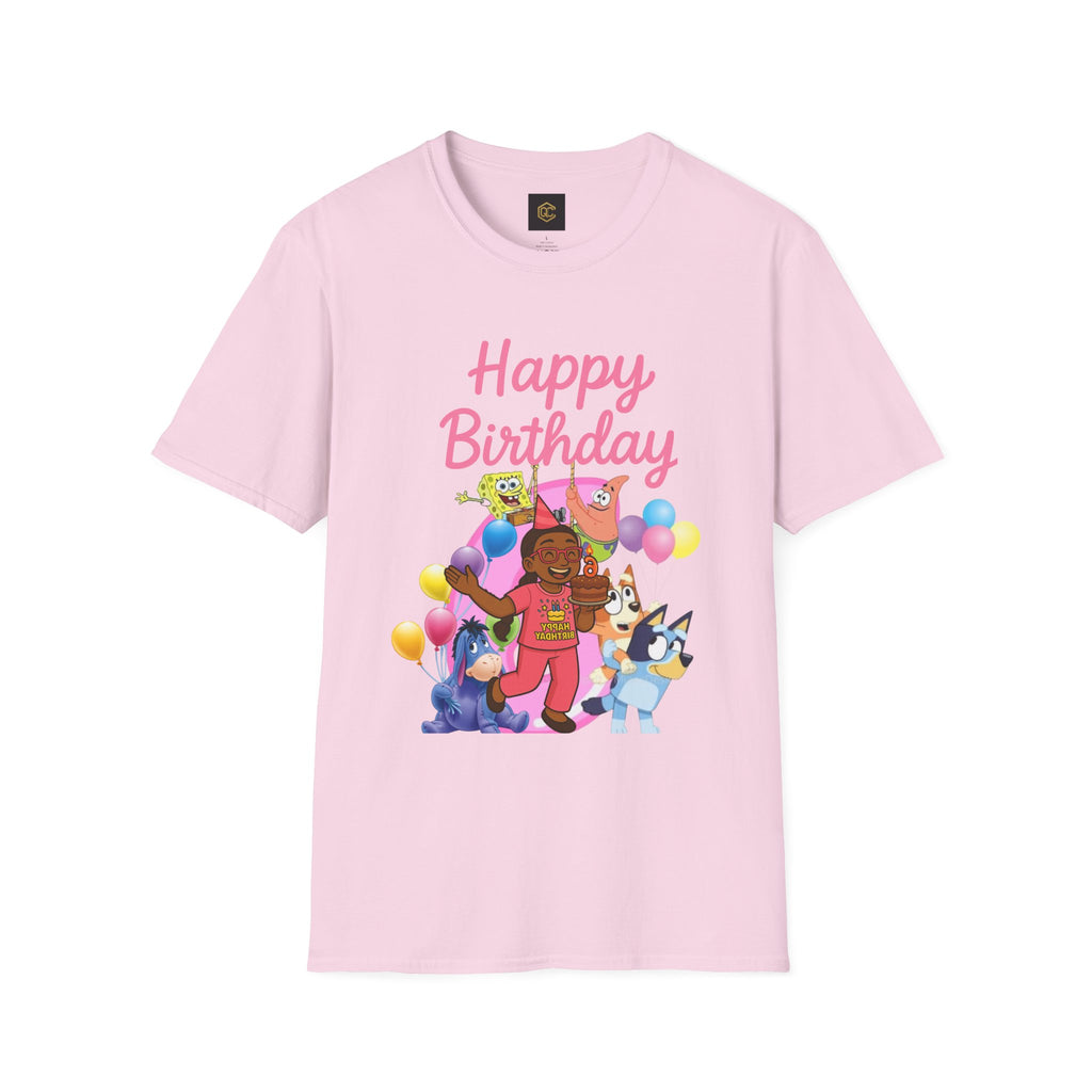 Happy Birthday Unisex T-Shirt, Softstyle Tee for Kids, Fun Birthday Gift, Children’s Party Shirt, Celebration Apparel