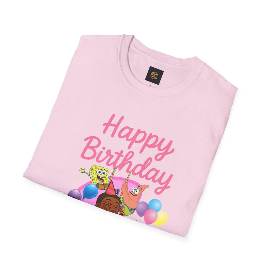 Happy Birthday Unisex T-Shirt, Softstyle Tee for Kids, Fun Birthday Gift, Children’s Party Shirt, Celebration Apparel